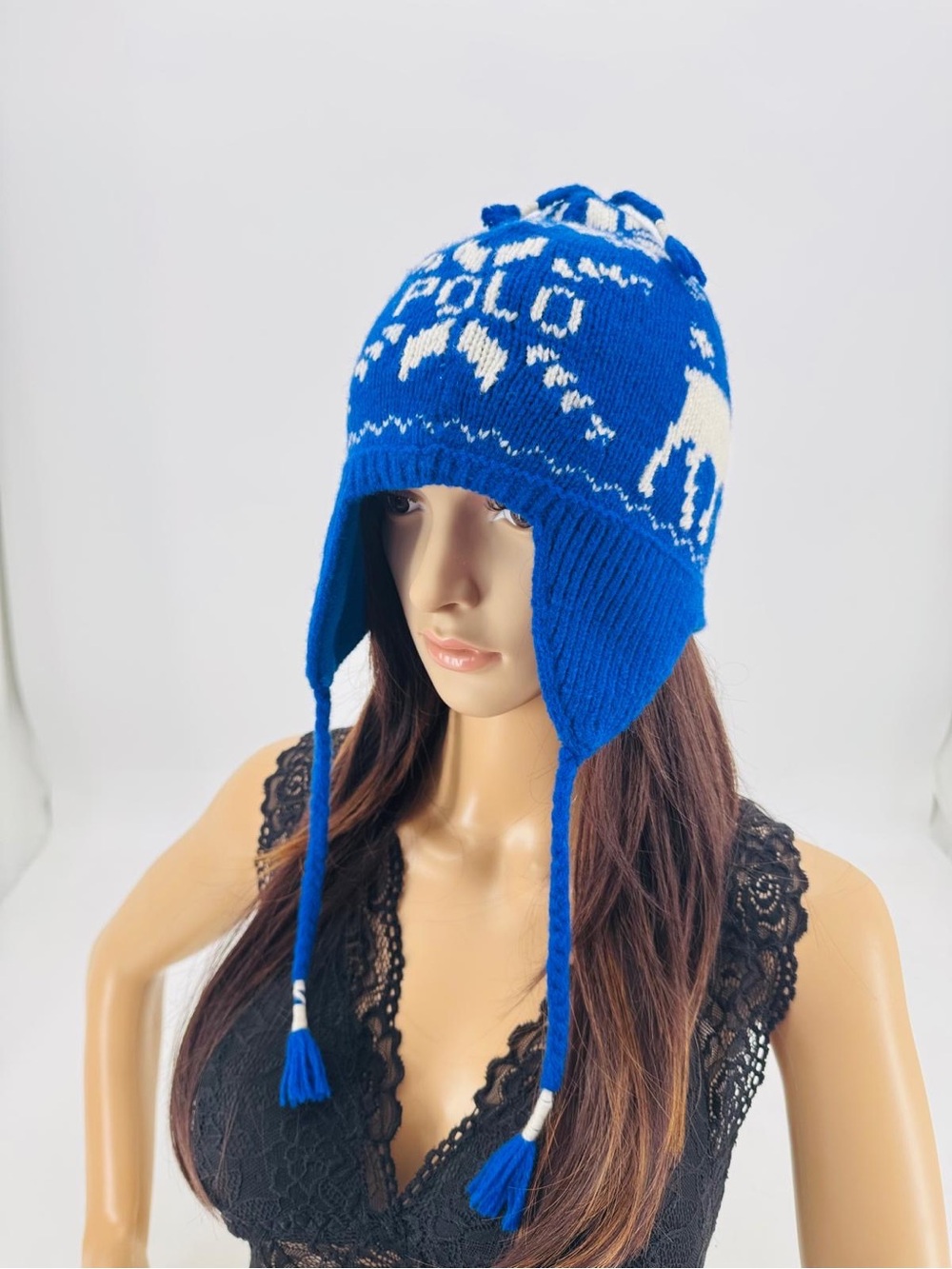 Polo Ralph Lauren NEW Fair Isle Nordic Winter Wool Earflap Trapper Hat Beanie